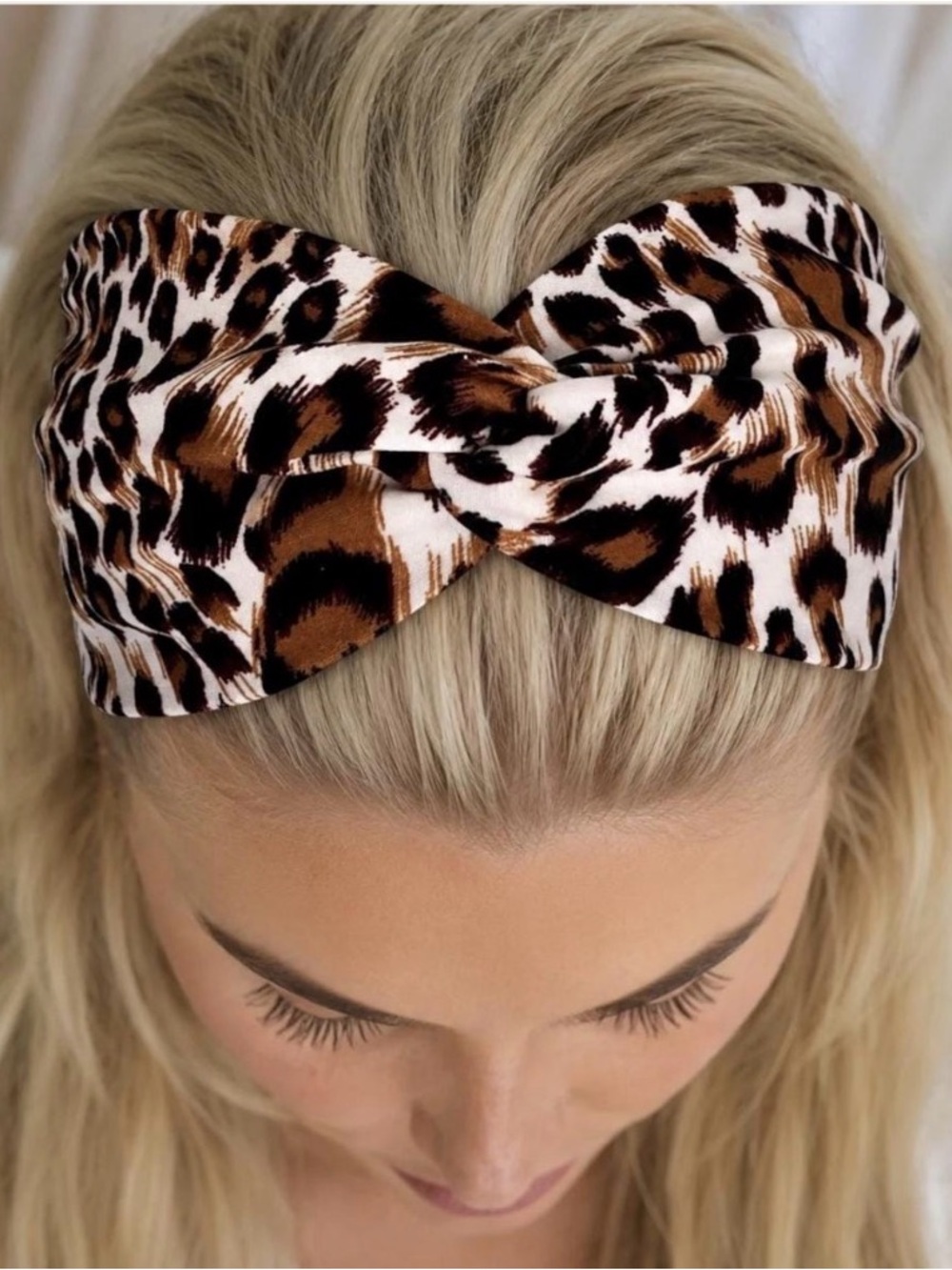 Handmade Leopard Print Twist Headband - Brown Animal Print